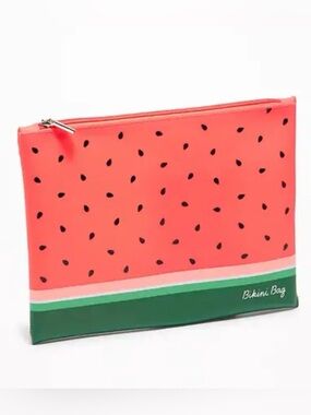 Old Navy graphic jelly bikini bag, Watermelon Splash, dedicated wet-pouch, EUC